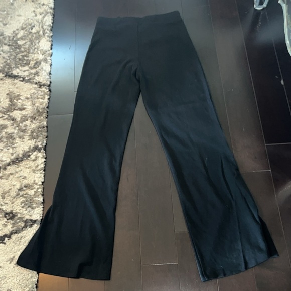 Adidas Black Sweatpants for Active Comfort LOUNGE RIBBED FLARED-LEG PANTS Large - Picture 6 of 11